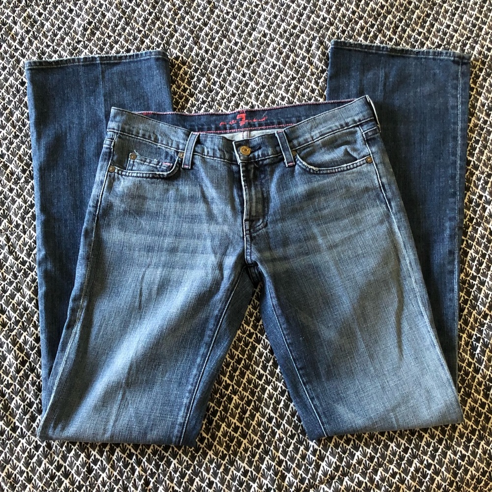 Seven For All Mankind Bootcut Jeans 30 Pink Thread